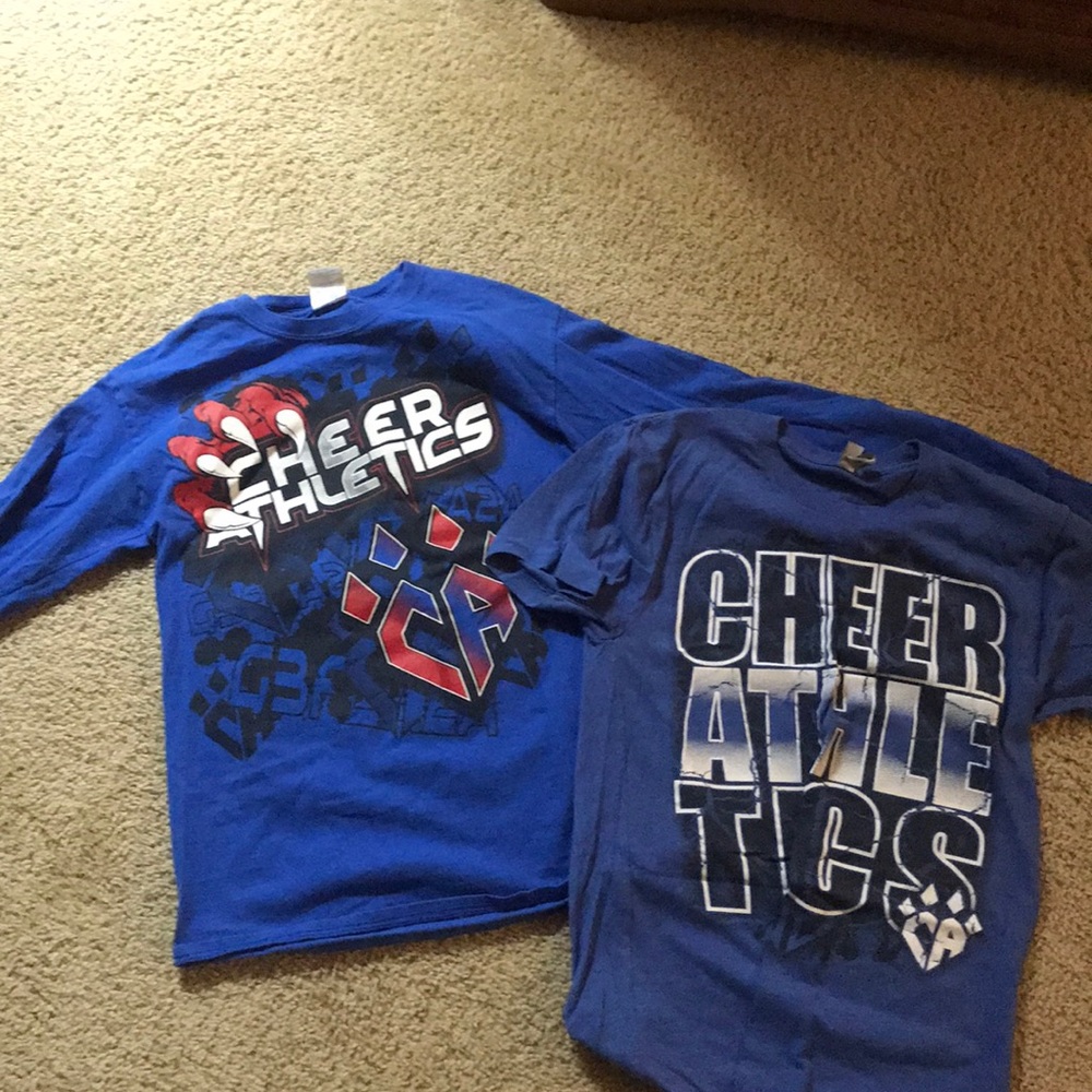 2 cheer athletics shirts